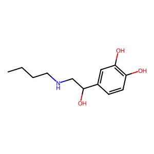 Benzyl alcohol, alpha-(butylaminomethyl)-3,4-dihydroxy- structure