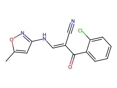 2-(2-Chlorobenzoyl)-3-[(5-methyl-1,2-oxazol-3-yl)amino]prop-2-enenitrile structure