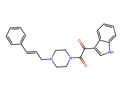 1-(1H-indol-3-yl)-2-[4-(3-phenylprop-2-enyl)piperazin-1-yl]ethane-1,2-dione structure