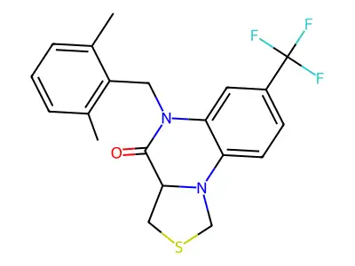 5-(2,6-dimethylbenzyl)-7-(trifluoromethyl)-3,3a-dihydro[1,3]thiazolo[3,4-a]quinoxalin-4(5H)-one structure