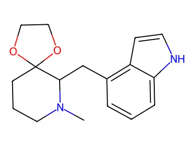 6-(4-Indolylmethyl)-7-methyl-1,4-dioxa-7-azaspiro(4,5)decane structure