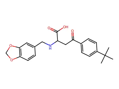 2-[(1,3-benzodioxol-5-ylmethyl)amino]-4-[4-(tert-butyl)phenyl]-4-oxobutanoic acid structure