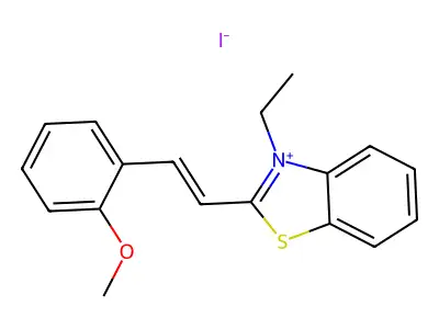 3-Ethyl-2-(2-methoxystyryl)benzo[d]thiazol-3-ium iodide structure