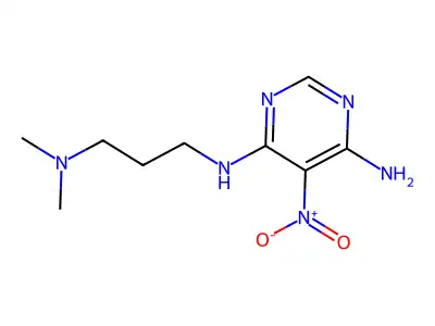 4-N-[3-(dimethylamino)propyl]-5-nitropyrimidine-4,6-diamine structure