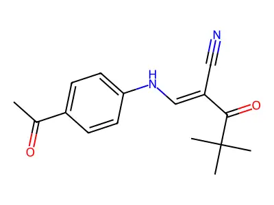 2-[(4-Acetylanilino)methylidene]-4,4-dimethyl-3-oxopentanenitrile structure