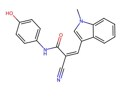 2-Cyano-N-(4-hydroxyphenyl)-3-(1-methyl-1H-indol-3-yl)-2-propenamide structure