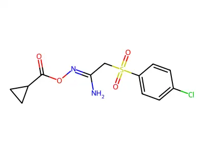 [[1-amino-2-(4-chlorophenyl)sulfonyl-ethylidene]amino] Cyclopropanecarboxylate structure