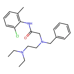 2-(N-Benzyl-N-(2-diethylaminoethyl)-amino)-6'-chloro-ortho-acetotoluidide structure