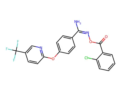 [[amino-[4-[5-(trifluoromethyl)pyridin-2-yl]oxyphenyl]methylidene]amino] 2-chlorobenzoate structure