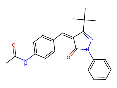 N-[4-[(3-tert-butyl-5-oxo-1-phenyl-pyrazol-4-ylidene)methyl]phenyl]acetamide structure