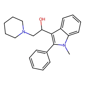 1-(1-Methyl-2-phenyl-1H-indol-3-yl)-2-(piperidin-1-yl)ethan-1-ol structure