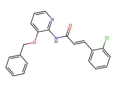 N-(3-benzyloxy-2-pyridyl)-3-(2-chlorophenyl)prop-2-enamide structure
