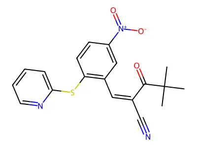 2-(2,2-DIMETHYLPROPANOYL)-3-(5-NITRO-2-(2-PYRIDYLTHIO)PHENYL)PROP-2-ENENITRILE structure
