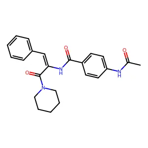 4-Acetylamino-N-[2-phenyl-1-(piperidine-1-carbonyl)-vinyl]-benzamide structure