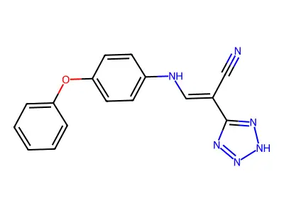 2-(2H-2,3,4,5-Tetraazolyl)-3-((4-phenoxyphenyl)amino)prop-2-enenitrile structure
