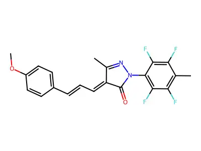 4-(3-(4-METHOXYPHENYL)PROP-2-ENYLIDENE)-3-METHYL-1-(2,3,5,6-TETRAFLUORO-4-METHYLPHENYL)-2-PYRAZOLIN-5-ONE structure