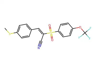 3-(4-methylsulfanylphenyl)-2-[4-(trifluoromethoxy)phenyl]sulfonyl-prop-2-enenitrile structure