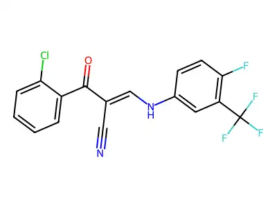 (E)-2-(2-chlorobenzoyl)-3-[4-fluoro-3-(trifluoromethyl)anilino]-2-propenenitrile structure