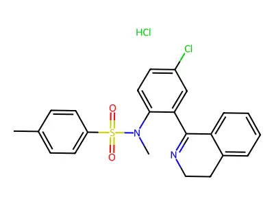 N-[4-chloro-2-(3,4-dihydroisoquinolin-1-yl)phenyl]-N,4-dimethylbenzene-1-sulfonamide structure