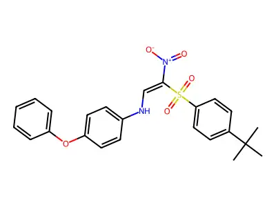 1-((4-(Tert-butyl)phenyl)sulfonyl)-1-nitro-2-((4-phenoxyphenyl)amino)ethene structure
