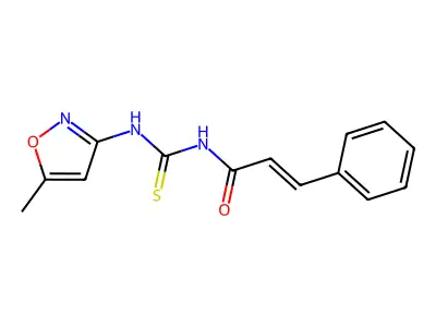N-[(5-methylisoxazol-3-yl)carbamothioyl]-3-phenyl-prop-2-enamide structure