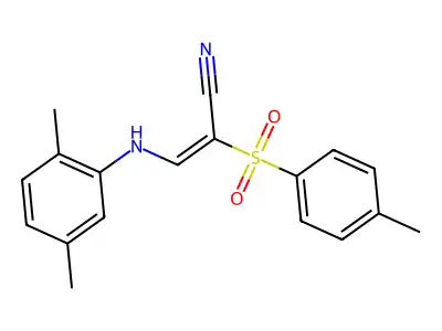 3-(2,5-Dimethylanilino)-2-(p-tolylsulfonyl)prop-2-enenitrile structure