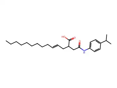 2-[2-(4-Isopropylanilino)-2-oxo-ethyl]tetradec-4-enoic acid structure