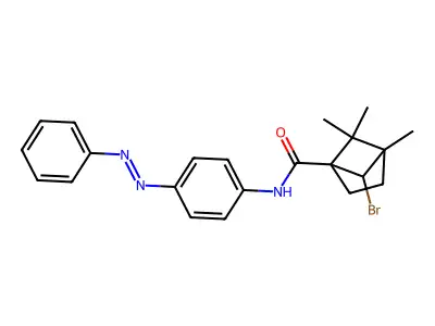 Bicyclo[2.1.1]hexane-1-carboxamide, 6-bromo-4,5,5-trimethyl-N-[4-(2-phenyldiazenyl)phenyl]- structure