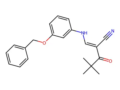 2-[(3-Benzyloxyanilino)methylene]-4,4-dimethyl-3-oxo-pentanenitrile structure