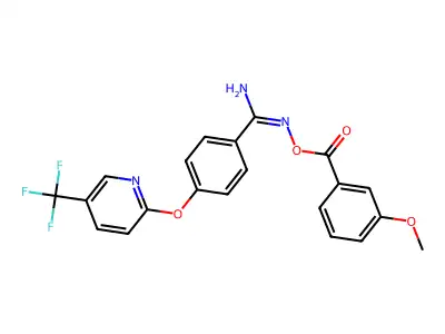 [[amino-[4-[5-(trifluoromethyl)pyridin-2-yl]oxyphenyl]methylidene]amino] 3-methoxybenzoate structure