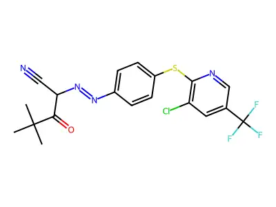 2-((4-(3-CHLORO-5-(TRIFLUOROMETHYL)(2-PYRIDYLTHIO))PHENYL)DIAZENYL)-4,4-DIMETHYL-3-OXOPENTANENITRILE structure