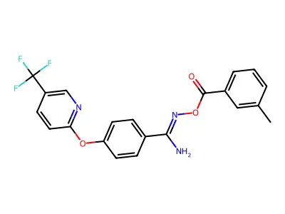 [[amino-[4-[5-(trifluoromethyl)pyridin-2-yl]oxyphenyl]methylidene]amino] 3-methylbenzoate structure