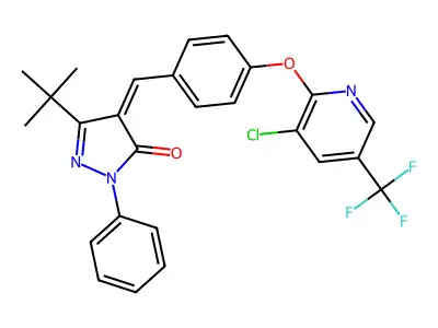 3-(TERT-BUTYL)-4-((4-(3-CHLORO-5-(TRIFLUOROMETHYL)(2-PYRIDYLOXY))PHENYL)METHYLENE)-1-PHENYL-2-PYRAZOLIN-5-ONE structure