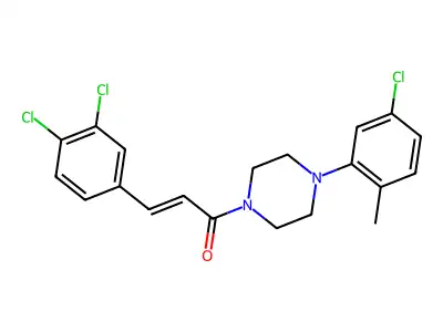 3-(3,4-DICHLOROPHENYL)-1-(4-(5-CHLORO-2-METHYLPHENYL)PIPERAZINYL)PROP-2-EN-1-ONE structure