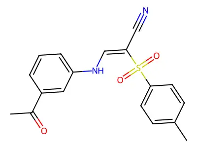 3-(3-Acetylanilino)-2-(p-tolylsulfonyl)prop-2-enenitrile structure