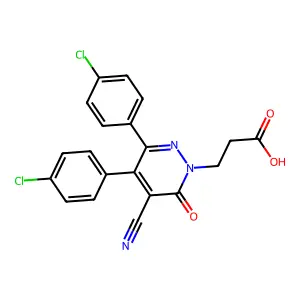 1(6H)-Pyridazinepropanoic acid, 3,4-bis(4-chlorophenyl)-5-cyano-6-oxo- structure