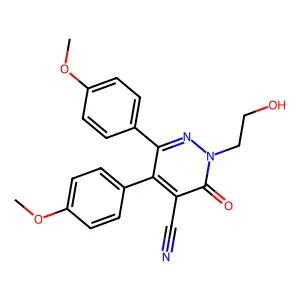 4-Pyridazinecarbonitrile, 2,3-dihydro-2-(2-hydroxyethyl)-5,6-bis(4-methoxyphenyl)-3-oxo- structure