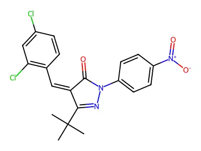 4-((2,4-DICHLOROPHENYL)METHYLENE)-3-(TERT-BUTYL)-1-(4-NITROPHENYL)-2-PYRAZOLIN-5-ONE structure