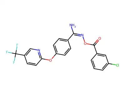[[amino-[4-[5-(trifluoromethyl)pyridin-2-yl]oxyphenyl]methylidene]amino] 3-chlorobenzoate structure