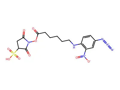 Sulfosuccinimidyl 6-((4-azido-2-nitrophenyl)amino)hexanoate structure