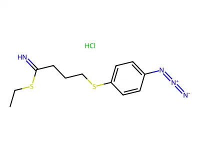 Ethyl 4-azidophenyl-1,4-dithiobutyrimidate structure