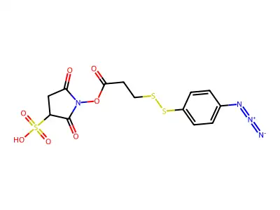 Sulfosuccinimidyl (4-azidophenyldithio)propionate structure