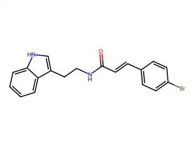 3-(4-bromophenyl)-N-[2-(1H-indol-3-yl)ethyl]prop-2-enamide structure