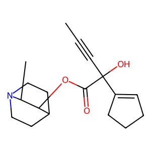 1-Cyclopenteneglycolic acid, alpha-(1-propynyl)-, 2-methyl-3-quinuclidinyl ester structure