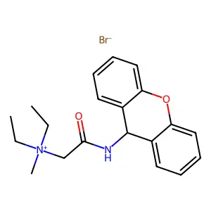 Ammonium, diethylmethyl(9-xanthenylcarbamoylmethyl)-, bromide structure