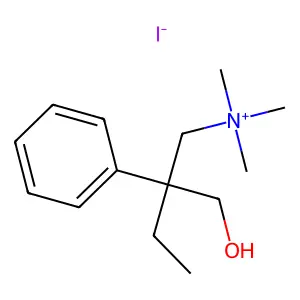 2-(Hydroxymethyl)-N,N,N-trimethyl-2-phenylbutan-1-aminium iodide structure