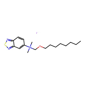 Ammonium, (2,1,3-benzothia(S IV)diazol-5-yl)dimethyloctyloxymethyl-, iodide structure