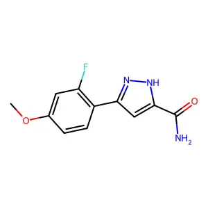 5-(2-Fluoro-4-methoxyphenyl)pyrazole-3-carboxamide structure