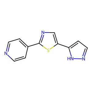 4-[5-(1H-pyrazol-5-yl)-1,3-thiazol-2-yl]pyridine structure