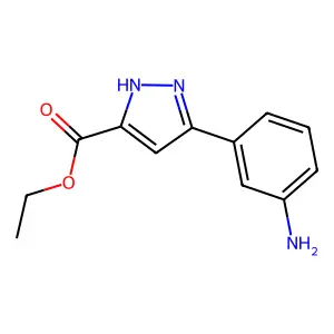 ethyl 5-(3-aminophenyl)-1H-pyrazole-3-carboxylate structure